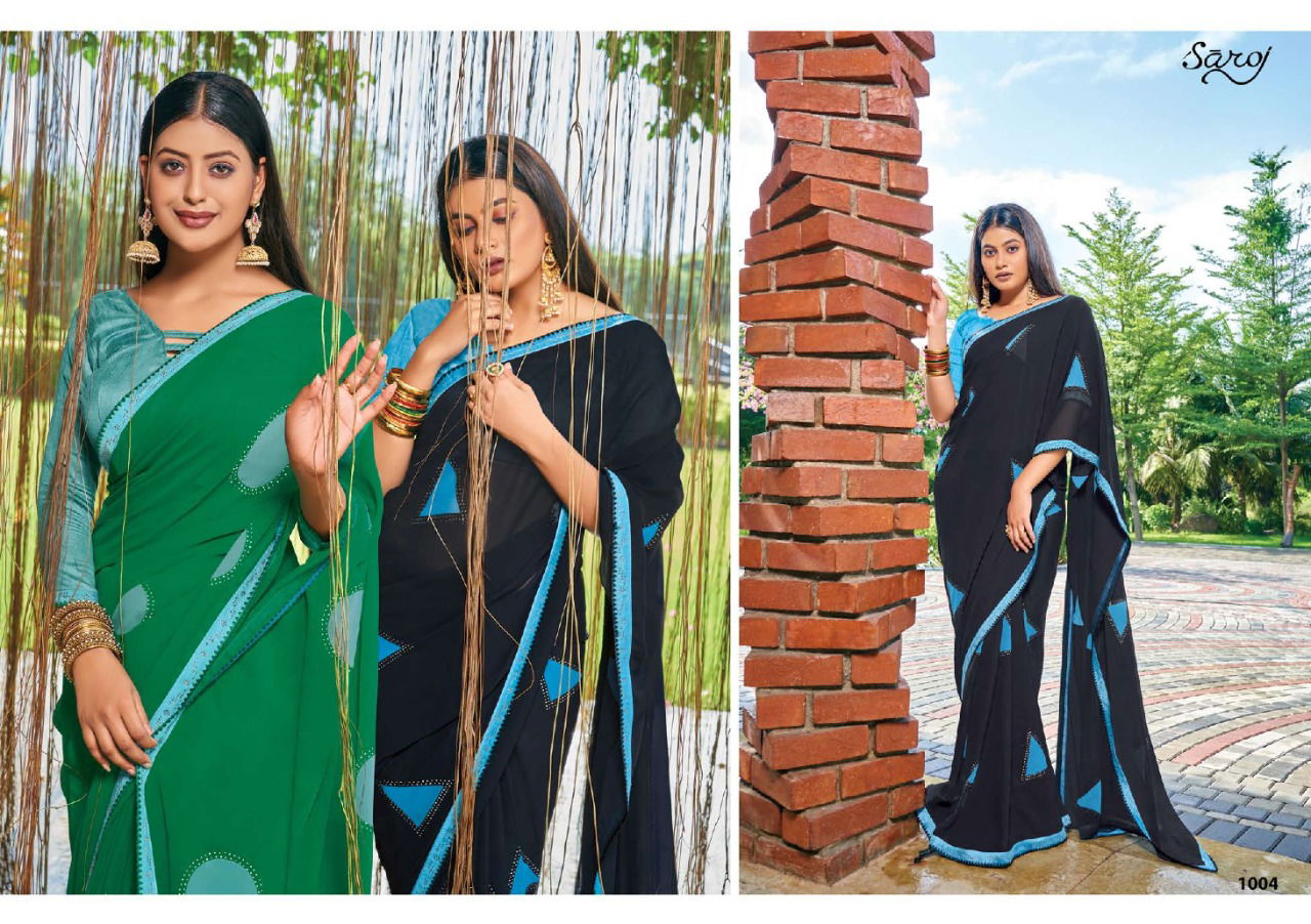 Saroj Nagme Fancy Ethnic Wear Designer Georgette Saree Collection